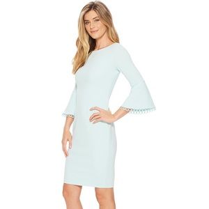 Calvin Klein Circle Trim Bell Sleeve Sheath Dress